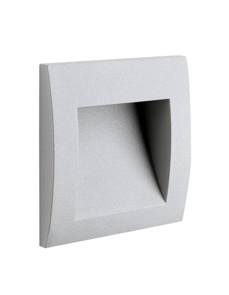 Empotrable de pared de exterior Face – FORLIGHT – Lámpara cuadrada de aluminio gris, LED 3000K o 4000K