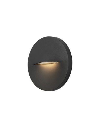 Aplique de pared de exterior Hide – FORLIGHT – Lámpara circular de aluminio antracita, LED 4000K 268 lm, Apto para ambientes sal