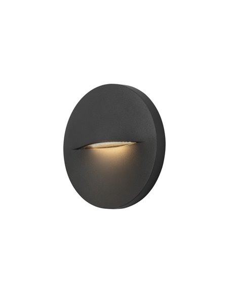 Aplique de pared de exterior Hide – FORLIGHT – Lámpara circular de aluminio antracita, LED 4000K 268 lm, Apto para ambientes sal