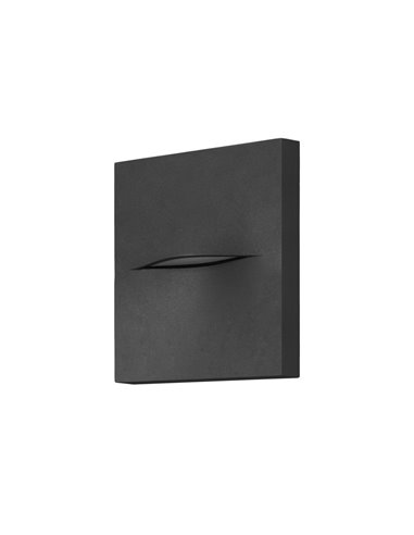 Aplique de pared de exterior Hide – FORLIGHT – Lámpara cuadrada de aluminio antracita, LED 4000K 268 lm, Apto para ambientes sal