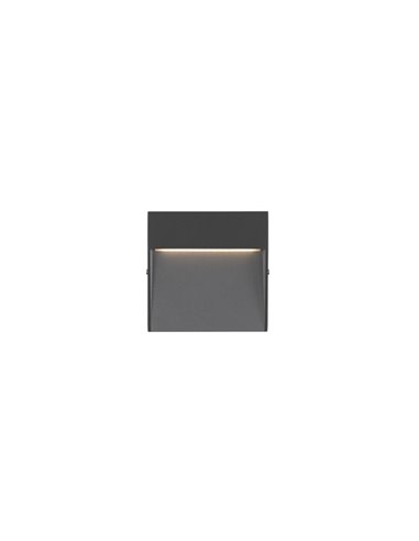 Aplique de pared de exterior Nod – FORLIGHT – Lámpara moderna cuadrada de aluminio, LED 3000K 210 lm, Medidas: 10,5 cm