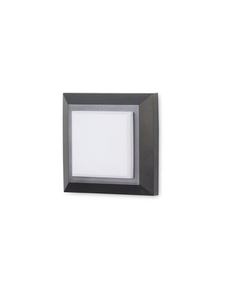 Aplique de pared de exterior Grove – FORLIGHT – Lámpara moderna con 3 tapas de colores incluidas, LED 4000K 400lm, Apto ambiente