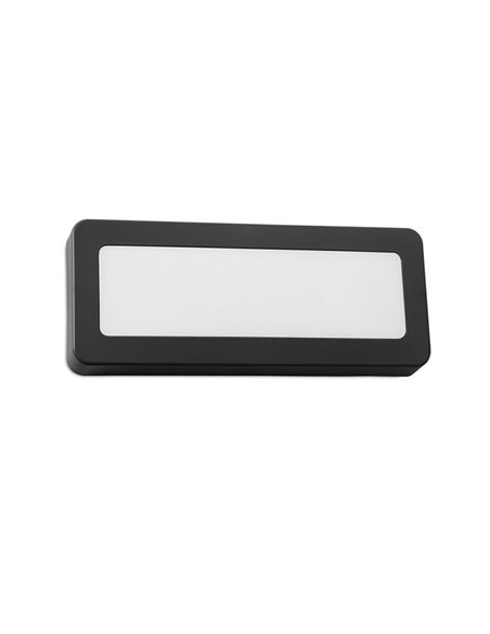Aplique de pared de exterior Grove – FORLIGHT – Lámpara rectangular con 3 tapas de colores incluidas, LED 4000K 400lm, Apto ambi