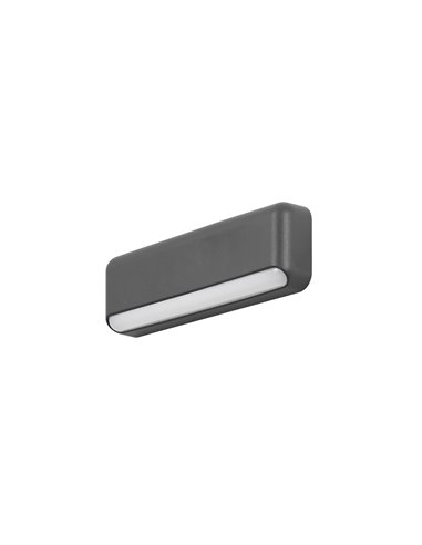 Aplique de pared de exterior Mocca – FORLIGHT – Lámpara rectangular de aluminio, LED 3000K 4,7W, Largo: 24 cm