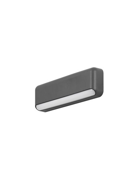 Aplique de pared de exterior Mocca – FORLIGHT – Lámpara rectangular de aluminio, LED 3000K 4,7W, Largo: 24 cm