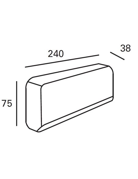 Aplique de pared de exterior Mocca – FORLIGHT – Lámpara rectangular de aluminio, LED 3000K 4,7W, Largo: 24 cm
