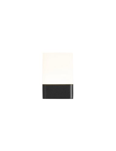 Aplique de pared de exterior Opalo – FORLIGHT – Acabado negro, LED 3000K 9,4W 975 lm