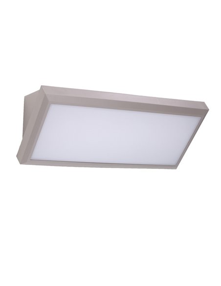 Aplique de pared de exterior Samper – FORLIGHT – Lámpara rectangular en gris o negro, LED 3000K, Apto para ambientes salinos