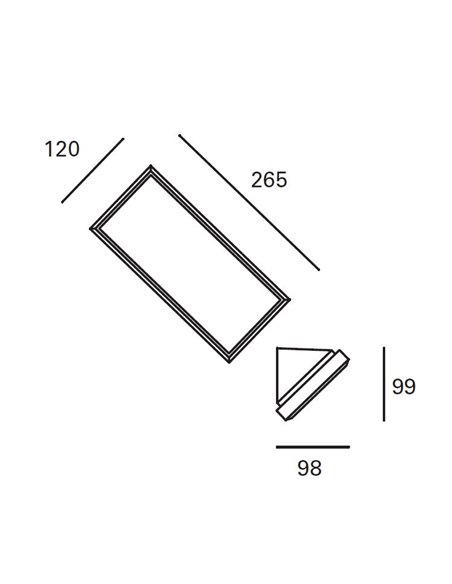 Aplique de pared de exterior Samper – FORLIGHT – Lámpara rectangular en gris o negro, LED 3000K, Apto para ambientes salinos