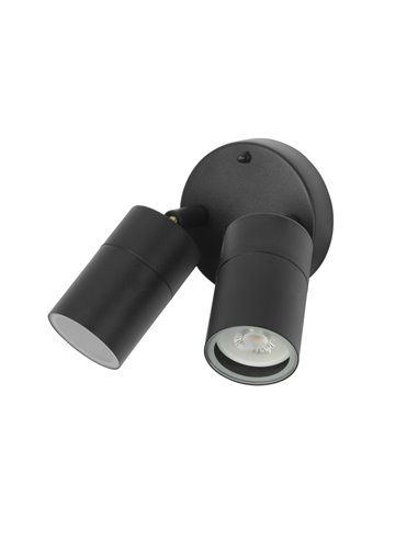 Aplique de pared de exterior Pixa – FORLIGHT – Lámpara negra con 1 o 2 focos, GU10 IP44