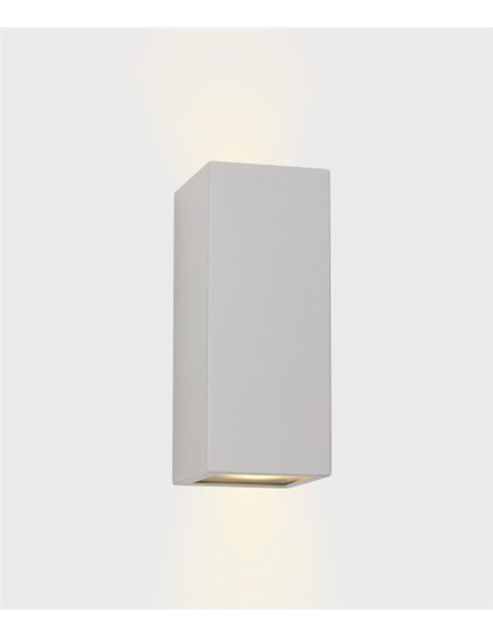 Aplique de pared de exterior Cube – FORLIGHT – Lámpara de acero moderna en gris o negro, Altura: 22 cm, GU10 IP44