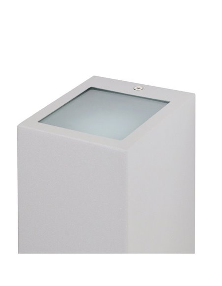Aplique de pared de exterior Cube – FORLIGHT – Lámpara de acero moderna en gris o negro, Altura: 22 cm, GU10 IP44