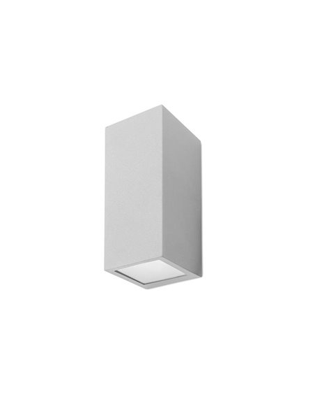 Aplique de pared de exterior Cube – FORLIGHT – Lámpara de acero moderna en gris o negro, Altura: 22 cm, GU10 IP44