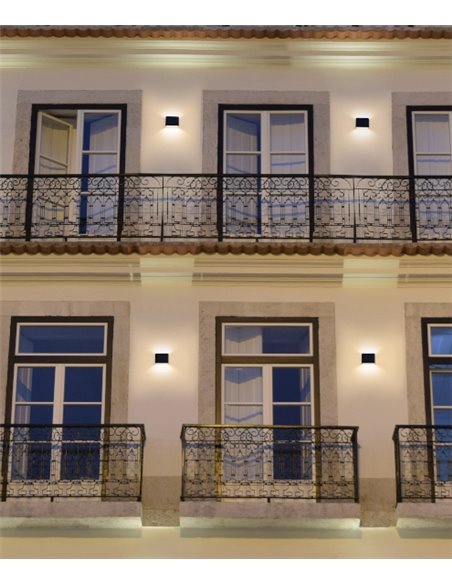 Slim outdoor wall light - FORLIGHT - Modern black lamp, LED 3000K 1200 lm, Length: 17.5 cm