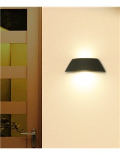 Aplique de pared de exterior Courbe – FORLIGHT – Lámpara antracita, LED 3000K 960 lm, Largo: 23,6 cm