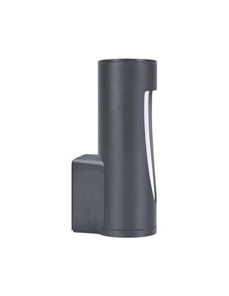 Aplique de pared de exterior Brit – FORLIGHT – Lámpara de aluminio antracita, LED 3000K 855 lm, Apto ambientes salinos, Altura: 