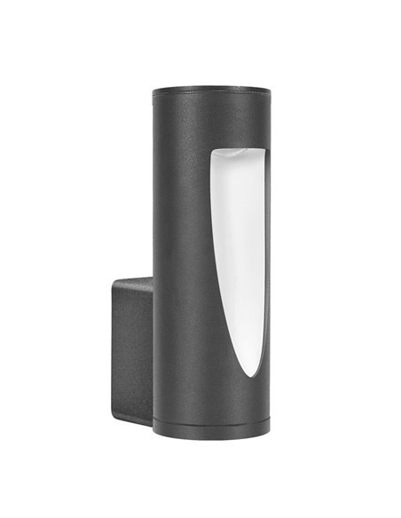 Aplique de pared de exterior Brit – FORLIGHT – Lámpara de aluminio antracita, LED 3000K 855 lm, Apto ambientes salinos, Altura: 