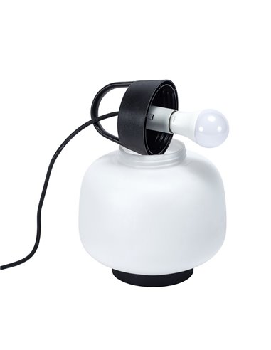 Aplique de pared/Lámpara de mesa de exterior Lamtam – FORLIGHT – Lámpara de ABS con soporte para pared incluido, E27 IP44, Apto 