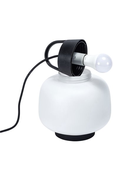 Aplique de pared/Lámpara de mesa de exterior Lamtam – FORLIGHT – Lámpara de ABS con soporte para pared incluido, E27 IP44, Apto 