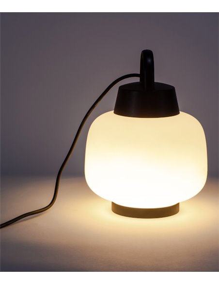 Aplique de pared/Lámpara de mesa de exterior Lamtam – FORLIGHT – Lámpara de ABS con soporte para pared incluido, E27 IP44, Apto 