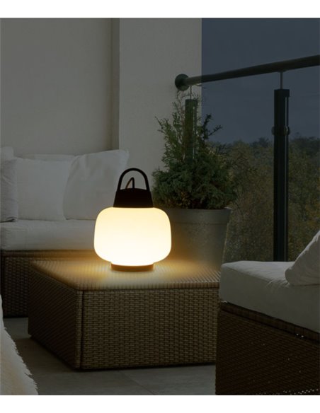 Aplique de pared/Lámpara de mesa de exterior Lamtam – FORLIGHT – Lámpara de ABS con soporte para pared incluido, E27 IP44, Apto 