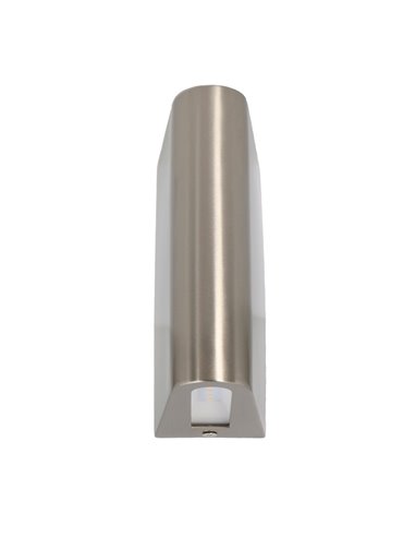 Aplique de pared de exterior Elix – FORLIGHT – Lámpara minimalista de acero inoxidable, LED 3000K 600 lm IP44, Altura: 16 cm