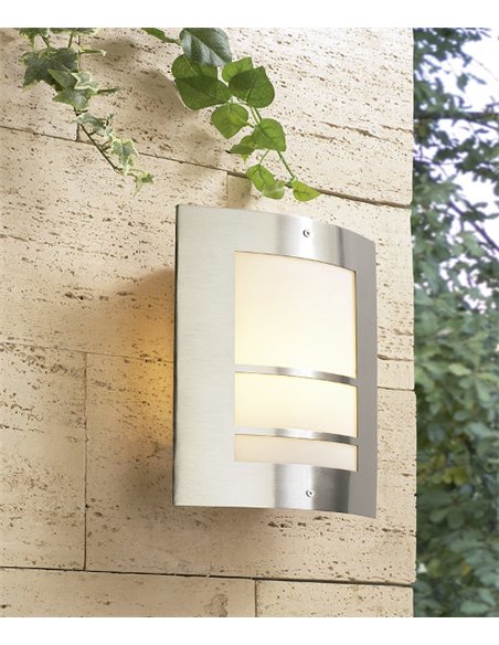 Aplique de pared de exterior Siluet - FORLIGHT - Lámpara de acero inoxidable, Altura: 28 cm, IP55 (Recomendado para exterior)