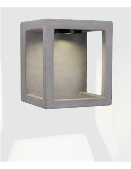 Aplique de pared de exterior Box – FORLIGHT – Lámpara de cemento, LED 4000K 380 lm, Altura: 20 cm