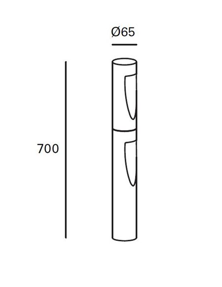 Baliza de exterior Brit – FORLIGHT – Lámpara de aluminio antracita, LED 3000K 1710 lm, Altura: 70 cm, Apto ambientes salinos