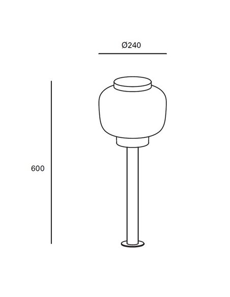 Baliza de exterior Lamtam – FORLIGHT – Lámpara moderna apta para ambientes salinos, E27 IP44, Altura: 60 cm