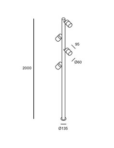 Farola de exterior Pixa – FORLIGHT – Lámpara de acero inoxidable negra, GU10 IP44, Altura: 200 cm 2