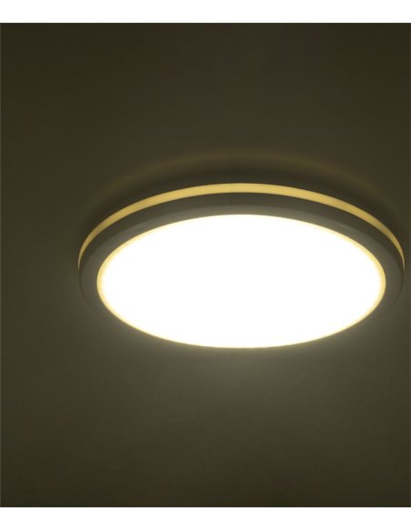 Plafón de exterior Scal – FORLIGHT – Lámpara disponible en 3 medidas, Acabado blanco, LED color luz regulable