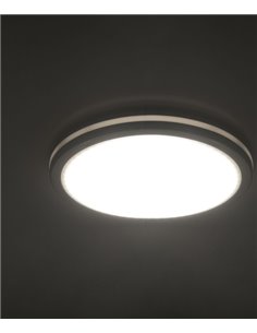 Plafón de techo de exterior Scal – FORLIGHT – Lámpara con sensor de movimiento, Temperatura color regulable, Diámetro: 30 cm