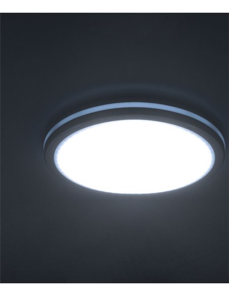 Plafón de techo de exterior Scal – FORLIGHT – Lámpara con sensor de movimiento, Temperatura color regulable, Diámetro: 30 cm