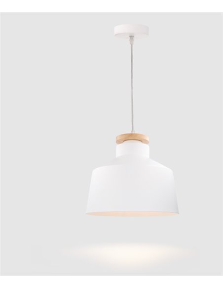 Lámpara colgante Nube – FORLIGHT – Lámpara nórdica de acero y madera, Regulable en altura
