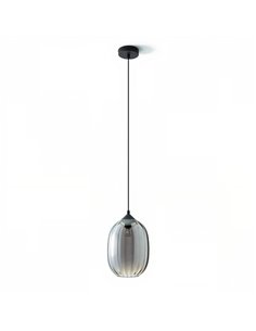 Lámpara colgante Kea – FORLIGHT – Lámpara de cristal negro, Regulable en altura, Diámetro: 20 cm 2