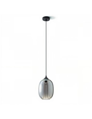 Lámpara colgante Kea – FORLIGHT – Lámpara de cristal negro, Regulable en altura, Diámetro: 20 cm