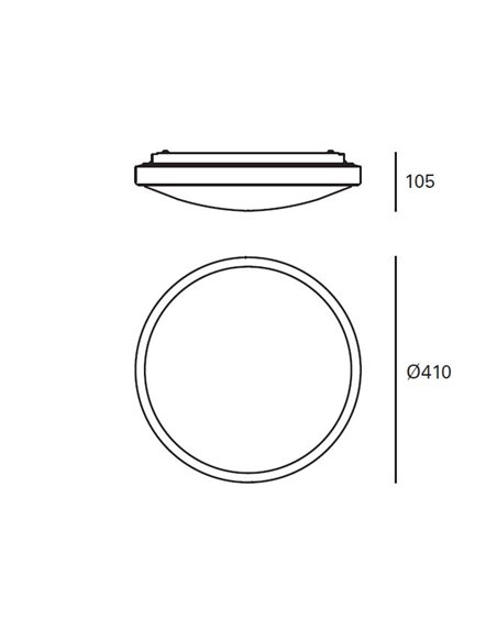 Plafón de techo Tempo Wood – FORLIGHT – Lámpara de aluminio acabado madera, LED 3000K 2300 lm, Diámetro: 41 cm