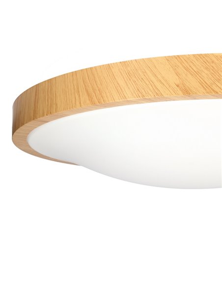 Plafón de techo Tempo Wood – FORLIGHT – Lámpara de aluminio acabado madera, LED 3000K 2300 lm, Diámetro: 41 cm