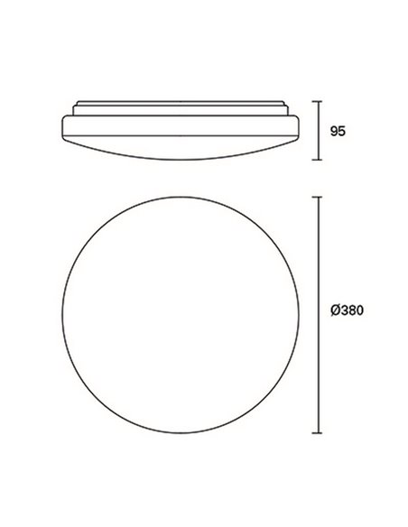 Lámpara de techo Olra – FORLIGHT – Plafón blanco LED 3000K 2400 lm, Diámetro: 38 cm