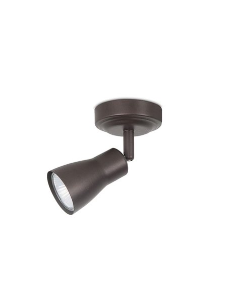 Foco de techo Safran – FORLIGHT – Lámpara con 1-2-3 luces, Acero acabado en marrón