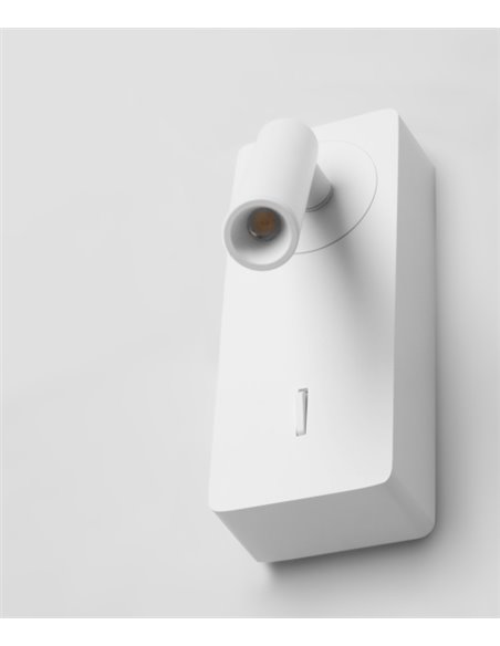 Aplique de pared Colo – FORLIGHT – Lámpara de lectura en blanco o negro, LED 3000K 184 lm