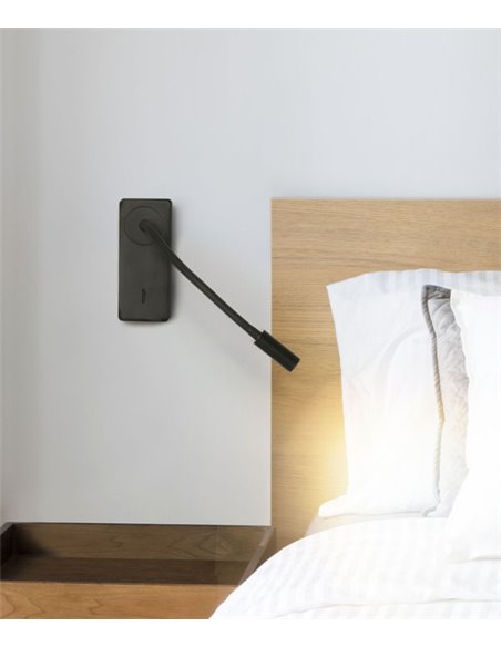 Aplique de pared Mine – FORLIGHT – Lámpara de lectura en 2 colores, Flexo orientable, LED 3000K 184 lm