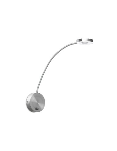 Aplique de pared Llit – FORLIGHT – Lámpara de lectura níquel satinado, LED 4000K
