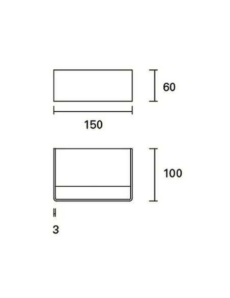 Aplique de pared Toppi – FORLIGHT – Lámpara de aluminio blanco, Disponible en dos medidas, LED 3000K