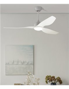 Ventilador de techo con luz Pam – FORLIGHT – Ventilador DC, LED regulable, 5 velocidades
