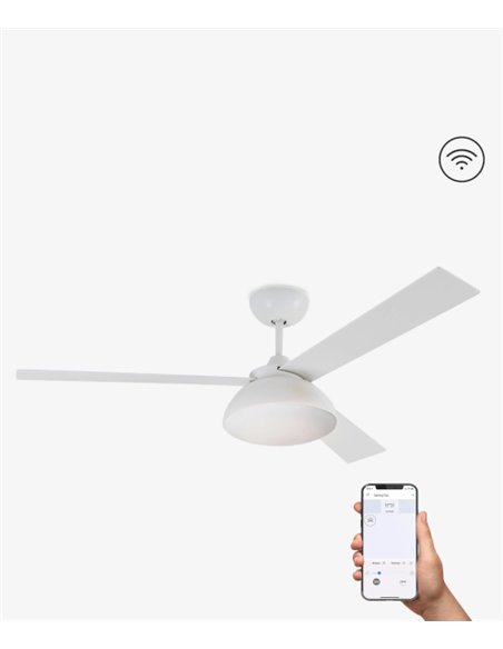 Ventilador de techo con luz blanco con motor DC SMART Rodas - Faro
