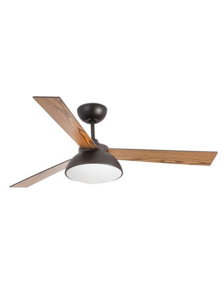 Ventilador de techo con luz marrón oscuro con motor DC SMART Rodas - Faro