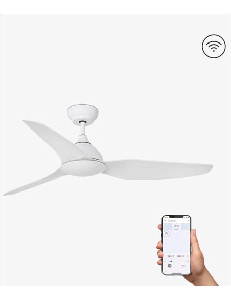 Ventilador de techo blanco con motor DC sin luz SMART Sioux - Faro