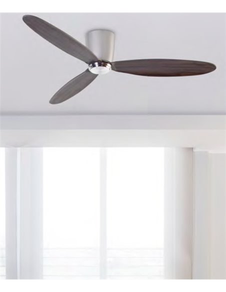 Ventilador de techo níquel mate sin luz con motor DC Nias - Faro